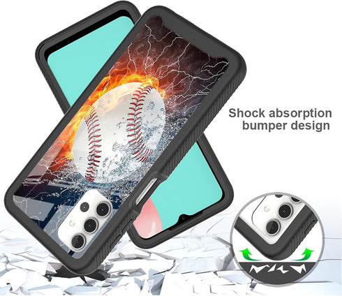 Compatible with Samsung Galaxy A32 5G Case Ice Fire Baseball Legend for Boys Men Full-Body Dual Layer Rugged Shockproof Bumper Heavy-Duty Protecti...