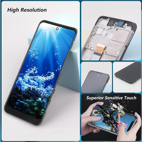 YWLRONG LCD for Motorola Moto G Power 2022 Screen Replacement Touch LCD Display Digitizer Assembly for Moto G Power 2022 with Kit(Black with Frame...