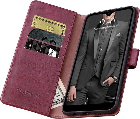 SUANPOT for Samsung Galaxy A32 5G with RFID Blocking Leather Wallet case Credit Card Holder, Flip Folio Book Phone case Shockproof Cover for Women...