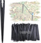 CHANGE MOORE 100 Pcs Drip Irrigation Stakes Universal Drip Tubing Hold Stakes for 1/8'' - 1/4'', Plastic Garden Water Pipe Support Drip System Par...