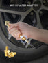 Brass Air Inflator Adapter w/Valve Stem Inside, 1/4" NPT (M) to Standard Schrader Valve (M), Tire Inflator Connector for Auto Portable Air Compres...
