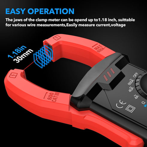 MESTEK Digital Clamp Meter Multimeter Voltage Tester 4000 Counts Auto-Ranging Amp Volt Ohm Meter with NCV, Measures AC/DC Voltage,AC Current, Capa...
