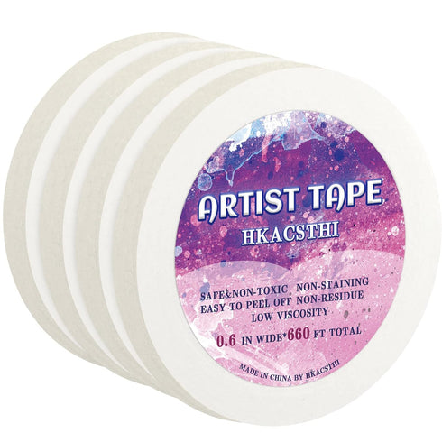 Artist Tape Masking Tape White Drafting Tape White Artist Tape Watercolor Tape for Painting (0.6 inches)...