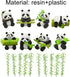 8Pcs Miniature Panda and Bamboo Figurines Mini Panda Figures Resin Cake Toppers for DIY Fairy Garden Dollhouse Bonsai Craft Moss Landscape Birthda...