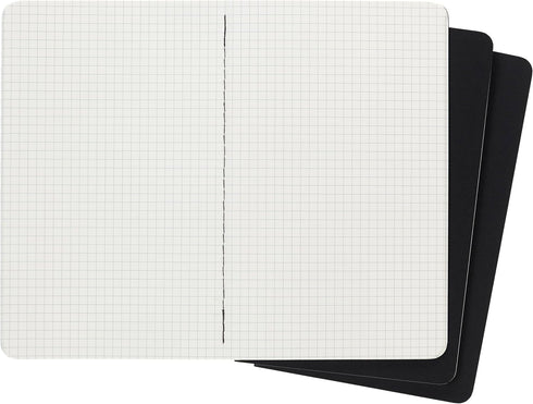 Moleskine Cahier Journal, Soft Cover, Large (5" x 8.25") Squared/Grid, Black, 80 Pages (Set of 3)...