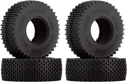 INJORA 1.0 Tires - S5 All Terrain Comp Pin Crawler Tires for TRX4M AX24 SCX24 FCX24 Upgrade Parts,55 * 20mm,T1013...