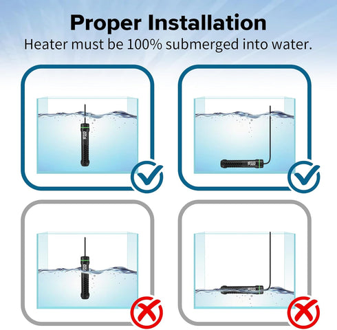 50W 100W Small Submersible Aquarium Heater, Constant Temperature 77?, Betta Fish Tank Heater Suitable for Saltwater and Freshwater, 5/10/20 Gallon...