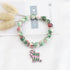 WSNANG Greek Paraphernalia Sorority Gifts Pink and Green Bead Bracelet Sorority Brooch Pin Gift Pink and Green Jewelry...