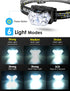 Lsnisni 9 LED Headlamp 2 Pack, 2000 Lumen Super Bright Head Lamp with 6 Modes, IPX5 Waterproof Head Light, Lightweight Head Flashlight for Kids Ad...