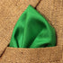 Fine Emerald Green 100% Silk Pocket Square Full-Sized 16"x16"...