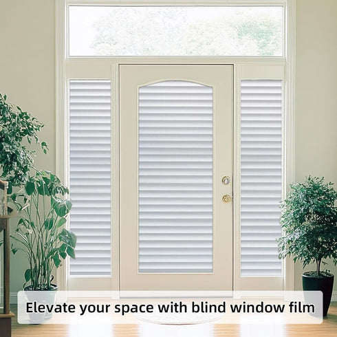 DUOFIRE Window Film Blinds Pattern Privacy Window Film Glass Film Static Cling Glass Film No Glue Anti-UV Window Sticker for Bathroom Bedroom Livi...
