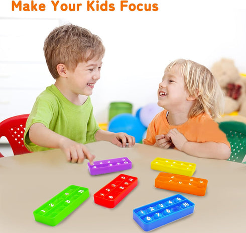 Ten Frame Pop Board, Fidgets for Classroom, Quiet Sensory Toys Bubble Poppers, Pop for Counting Math, Focus Tools for Kids, Montessori Educational...