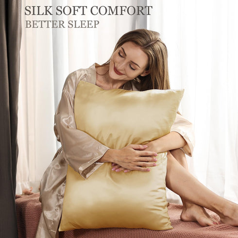 Adubor Silk Pillowcase - Mulberry Silk Pillow Case, 23 Momme 6A Grade Fibers, 900 Thread Count, Silk Pillow Cases for Hair and Skin Health, with H...