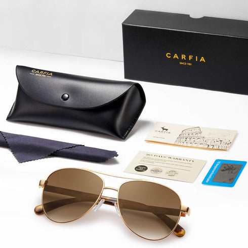 CARFIA Polarized Sunglasses for Women UV Protection Acetate Arms Metal Frame Woman's Shades CA3216...