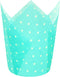 Large Muffin Greaseproof paper Baking cupcake cups, 2-1/4" x 4" Blue printed with Polka Dot Tulip Baking Cup(Large) (125pcs)...