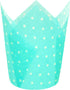 Large Muffin Greaseproof paper Baking cupcake cups, 2-1/4" x 4" Blue printed with Polka Dot Tulip Baking Cup(Large) (125pcs)...