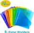 Plastic Binder Dividers with One Front Pocket and Tab Binder Divider for 3 Ring Binder, Multicolor, 10 Pack...
