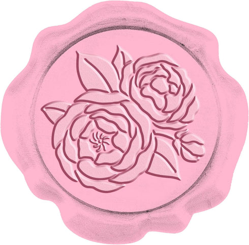 CRASPIRE 50pcs Wax Seal Stickers Peony Adhesive Wax Seal Stamp Stickers Flower Envelope Wax Stickers for Wedding Invitation DIY Craft Adhesive Wax...