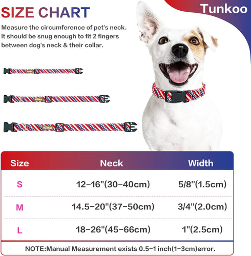 American Flag Dog Collar?4 of July Cute Adjustable Patriotic Collar for Boy and Girl Dogs, Dog Collar with Strong Plastic Buckle - for Small Mediu...