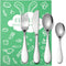 Kids Silverware Set, EIUBUIE18/10 Stainless Steel Metal Toddler Utensils, Safe Reusable Child Cutlery Flatware Includes Fork Knife Table Spoons fo...