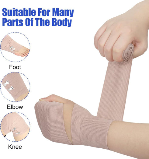 8 Pack Premium Elastic Bandage Wrap, Compression Wrap Bandage for Legs, Self-Closing Elastic Bandage Wrap - Hook & Loop Fasteners at Both Ends - L...