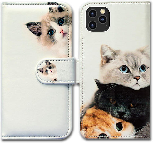 Case for iPhone 12 Pro Max, Cute Brown Cat Leather Flip Phone Case Wallet Cover with Card Slot Holder Kickstand for iPhone 12 Pro Max...