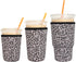 3 Pack Reusable Iced Coffee Sleeves - Xumbtvs Insulator Sleeve for Cold Beverages, Neoprene Coffee Cup Holder (Leopard print)...