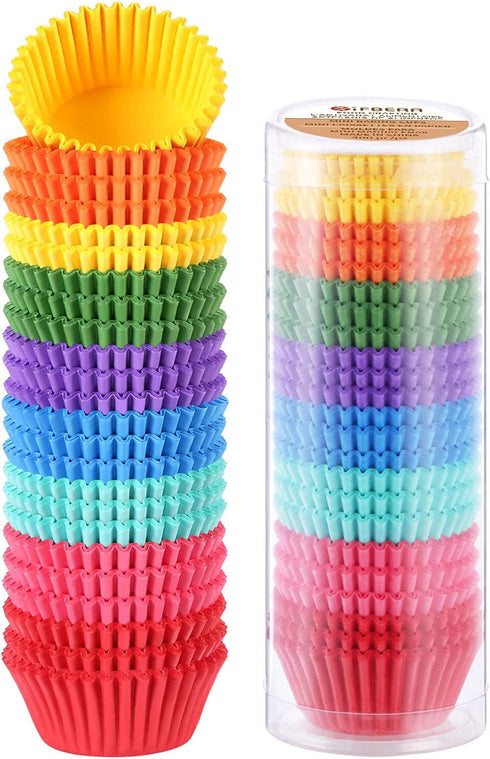 Gifbera Colored Mini Paper Cupcake Liners Vibrant Muffin Baking Cups 400-Count...
