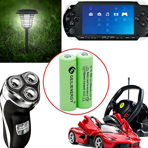 AA Ni-MH 600mAh 1.2V aa Rechargeable Battery for Outdoor Solar Lights,Garden Lights, Remotes, Mice (Green 8-Pack)...