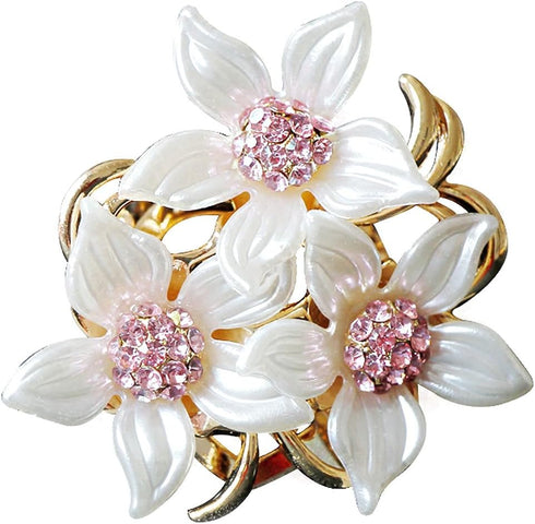 Brooch Pin for Women Stylish Flowers Brooch with Created Crystal 17.6g | Brooches and Pins for Women | Flower Brooch | Flower Pins | Brooch for Wo...