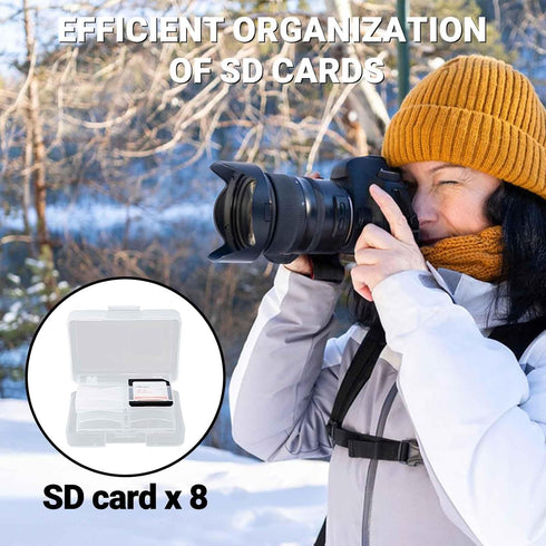 Slot Portable SD Card Case, 4 Individual Transparent Plastic Memory Card Cases, Holds a Total of 32 SD Cards, waterproof and Dust Resistant SD Car...