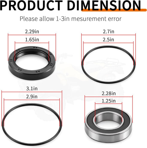 Rear Left Axle Wheel Bearing & Seals for Honda Rancher 350 400 Foreman 400 450 500 Rubicon 500 520 TRX350 TRX400 TRX420 TRX500 TRX520 1995-2024...