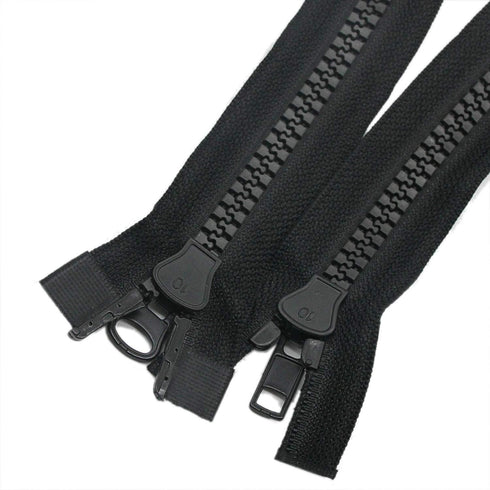 Leekayer #10 25 Inch Zipper for Sewing Slider Two Way Separating Plastic Zippers for Coat Parka Down Jacket Heavy Duty Resin Zippers 25" (63.5cm B...