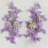 Zbroh Fine Lace Fabric Patches Embroidered rhinestones Trim Applique Decor Dress Decoration sew on sequins beads accessory one pair (light purple)...