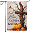 Fall For Jesus He Never Leaves Garden Flag 12x18 Inch Double Sided Outside, Autumn Thanksgiving Cardinal Pumpkin Cross Yard Outdoor Flag...