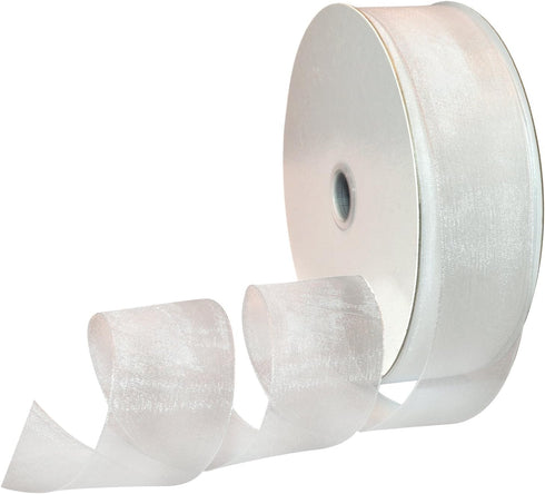 Morex Ribbon 91809/100-601 Organdy Nylon Ribbon, 1 1/2-Inch by 100-Yard, White...
