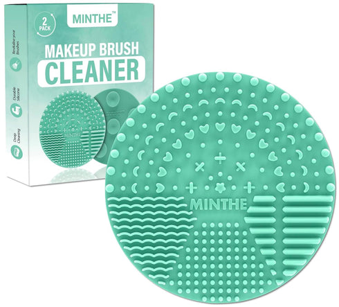 MINTHE™ Makeup Brush Cleaner Mat | 2 Pack | Silicone Makeup Brush Cleaning Mat, Make Up Brush Cleaner Pad, Makeup Brush Mat Cleaner, Makeup Cleane...