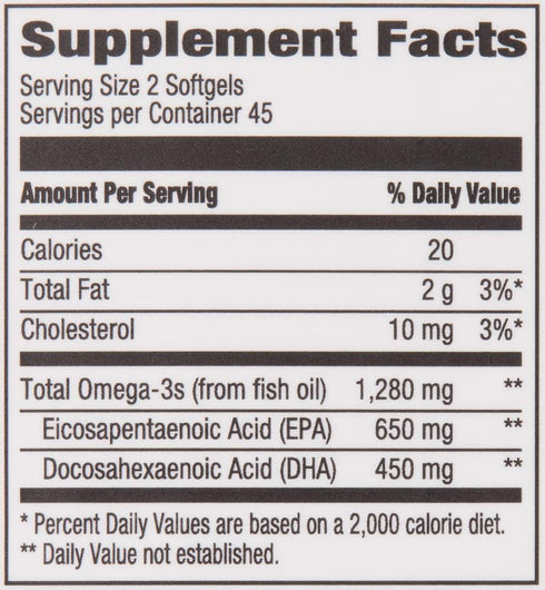 Amazon Brand - Revly Super Omega-3 Wild-Caught Fish Oil with Natural Lemon Flavor - EPA, DHA Omega 3-Fatty Acids - 90 Softgels (1280 mg per servin...