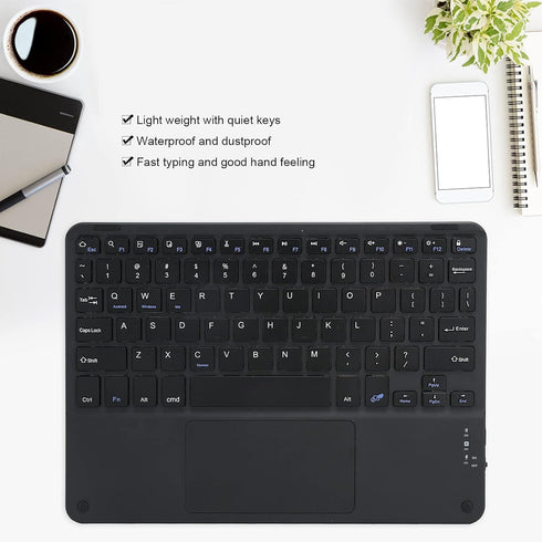 Bluetooth Keyboard, Multi?Function Scissor Keyboard with Touchpad External Computer 10in Ultra-Slim Portable Keyboard(Black)...