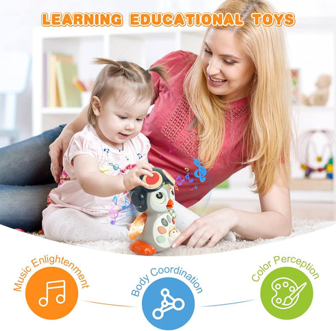 HAPTIME Penguin Toys for 1 Year Old Boy Girl, Musical Toys for Toddlers 1-3, One Year Old Boy Toys, Interactive Dancing Toys for 1+ Year Old, Sing...