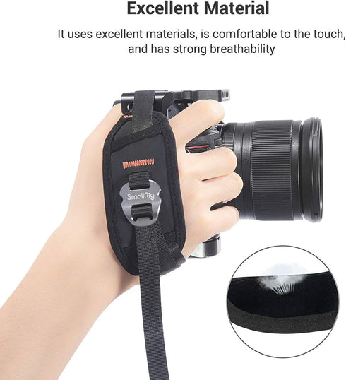 SmallRig Camera Cage Wrist Strap, Universal Quick Adjustable Secure Grip Camera Cage Handle Hand Wrist Strap PAC2456...
