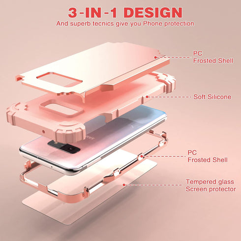 IDweel for Galaxy S10E Case with Tempered Glass Screen Protector, for Galaxy S10E, Hybrid 3 in 1 Shockproof Heavy Duty Protection Hard PC Cover So...