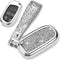 Royalfox 3d bling shiny rhinstone crystals key fob case cover compatible with Jeep Dodge chrysler (silver)...