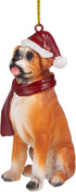 Design Toscano JH576303 Christmas Xmas Boxer Holiday Dog Ornaments, Full Color...