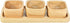 AeraVida Functional Kitchen Décor Snack Plate with Three Square Bowl Natural Brown Rubber Tree Wood Set | Wooden Square Bowls for Eating | Wooden ...