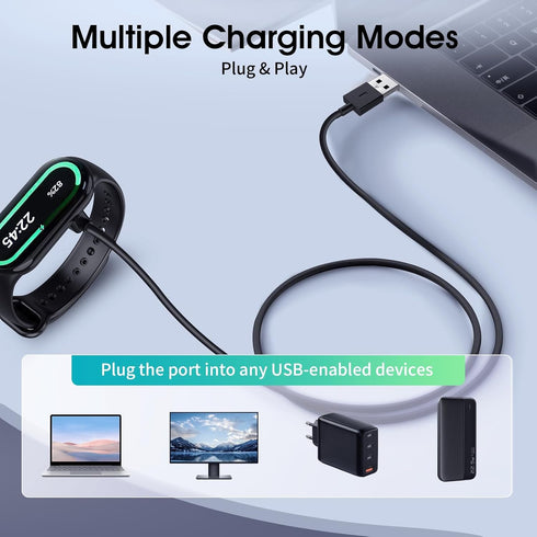 TiMOVO Smartwatch Charger Compatible with XiaoMi Band 8 Pro/Active/Redmi Watch 3 Active, Magnetic USB Charging Cable 3.3ft/1m, Replacement Chargin...