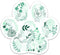 (3PCs) Flower Dog Paw Sticker, Green Floral Paw Decals Waterproof Vinyl Stickers for Laptop Water Bottle Tumbler Notebook Scrapbook Phone Case, Cu...