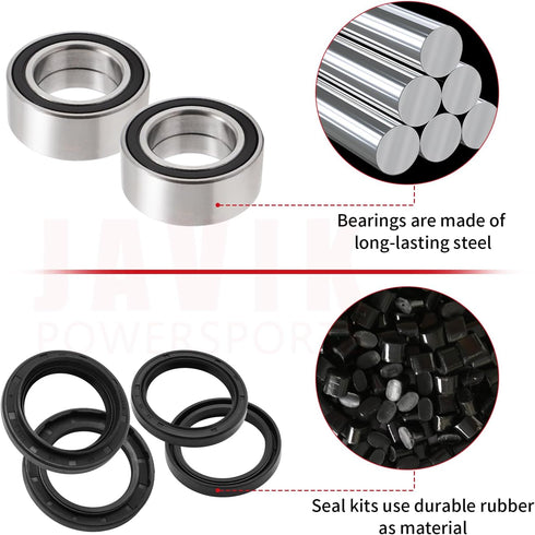 Front Wheel Bearings Seals for Honda FourTrax 300 Rancher 350 400 420 Only for 4x4, OEM# 91051-HC5-003 91209-HN2-003 91256-HC5-003...