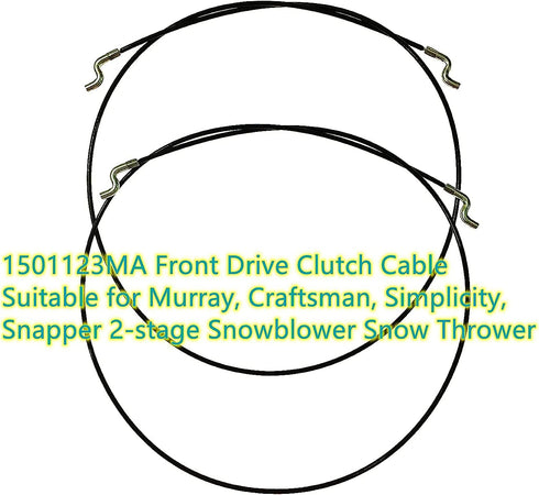 1501123MA Front Drive Clutch Cable for Murray Craftsman Dual 2-Stage Snow Thrower 1501123 (2-Pack)...