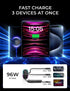 LISEN 96W Car Charger USB C Multi Port Fast Charge USB C Car Charger Adapter PD&QC with 5.3ft Type C Cable for iPhone 15 Car Charger Compatible wi...